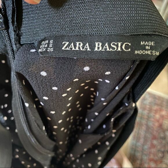 Zara Basic Polka Dot Midi Ruched Skirt Size S - Picture 12 of 12